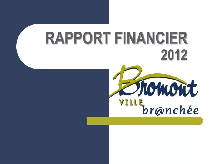 rapport financier 2012