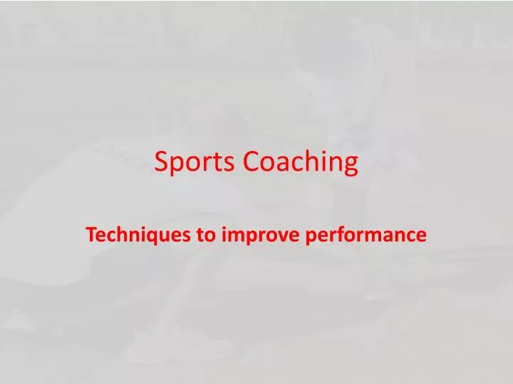 sports coaching