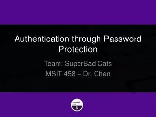 Authentication through Password Protection