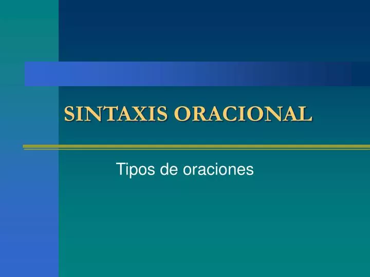 sintaxis oracional