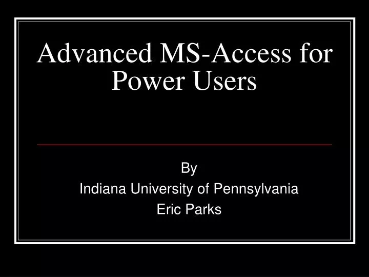 advanced ms access for power users