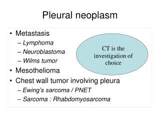 Pleural neoplasm