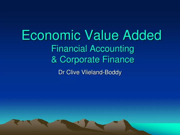 economic value added financial accounting corporate finance