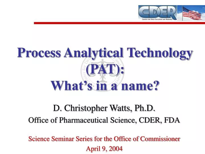 process analytical technology pat what s in a name