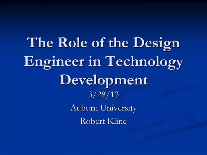 the role of the design engineer in technology development