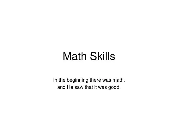math skills