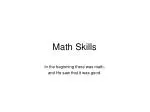 Math Skills - slide 1