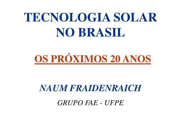 tecnologia solar no brasil