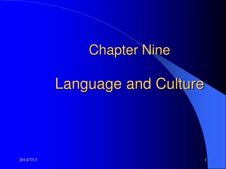chapter nine language and culture