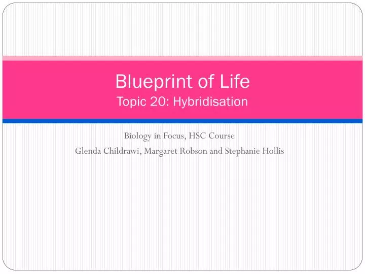 blueprint of life topic 20 hybridisation