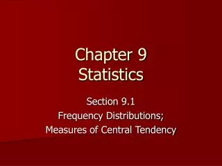 Chapter 9 Statistics