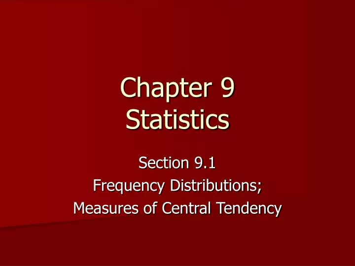 chapter 9 statistics