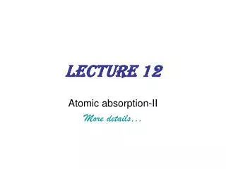 Lecture 12