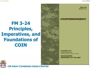 FM 3-24 Principles, Imperatives, and Foundations of COIN