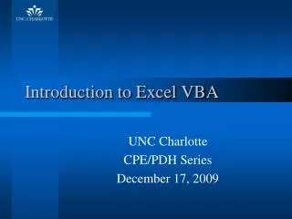 Introduction to Excel VBA