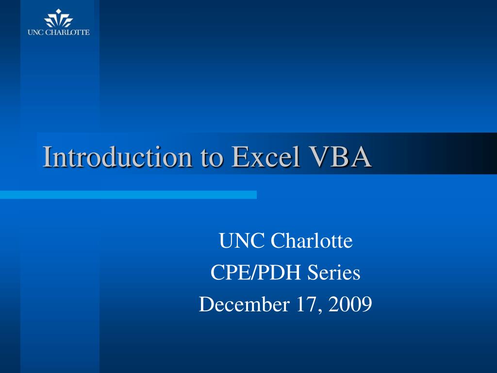 PPT - Introduction to Excel VBA PowerPoint Presentation, free download ...