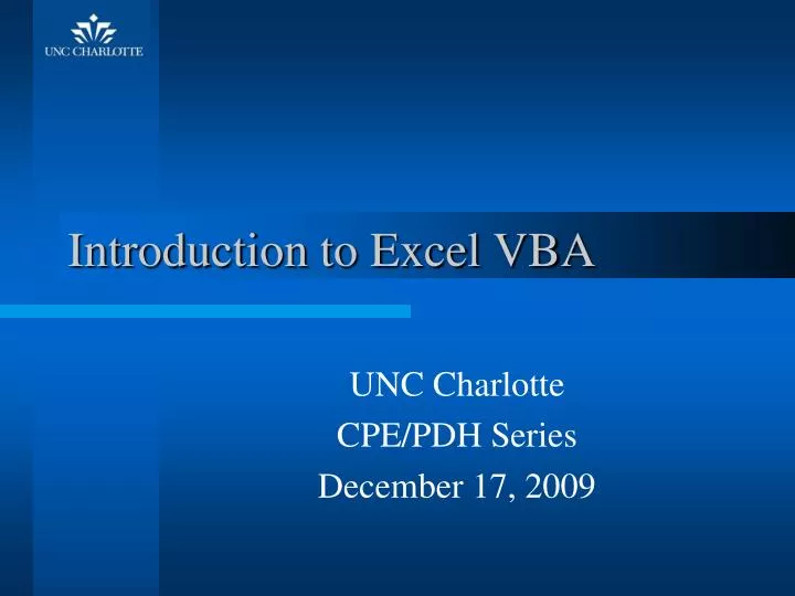 introduction to excel vba