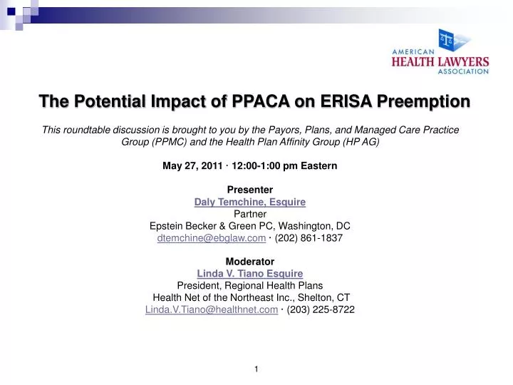 the potential impact of ppaca on erisa preemption
