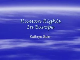 Human Rights In Europe