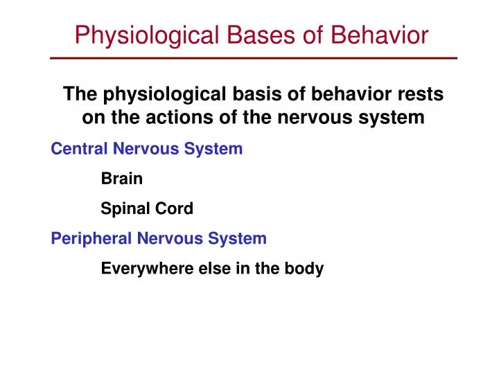 PPT - Physiological Bases Of Behavior PowerPoint Presentation, Free ...