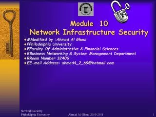 Module 10 Network Infrastructure Security