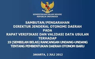 JAKARTA, 2 JULI 2012