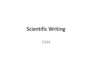 Scientific Writing