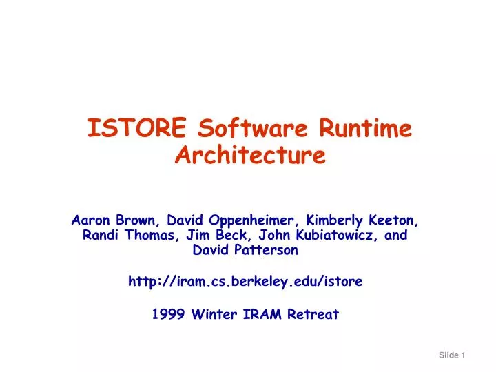 istore software runtime architecture