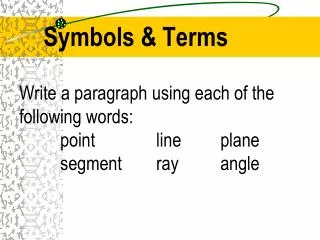 Symbols &amp; Terms