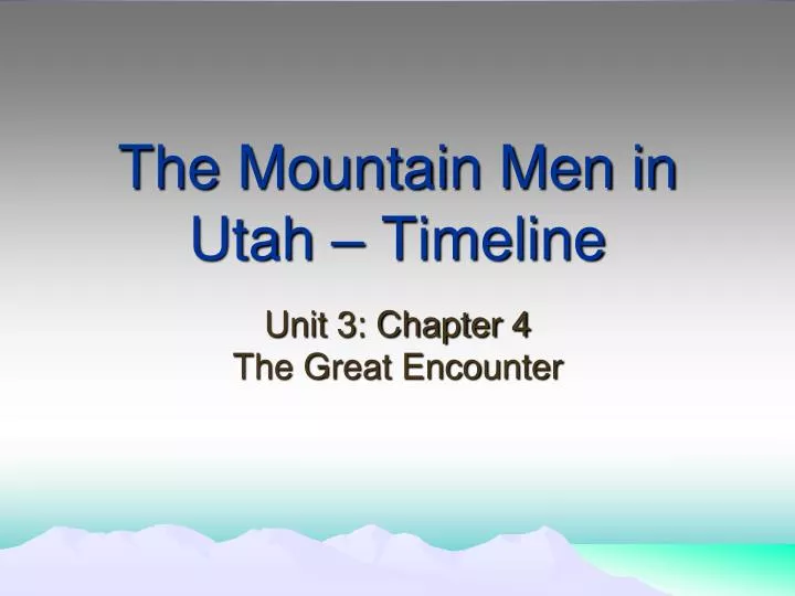 the mountain men in utah timeline