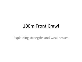 100m Front Crawl