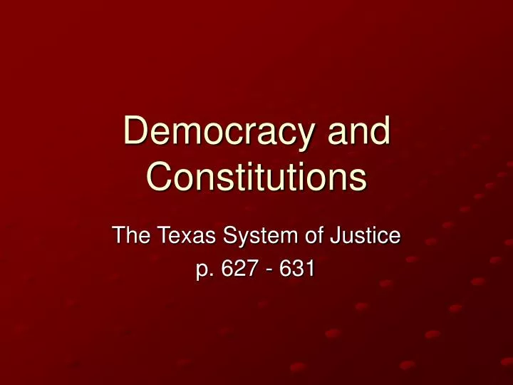 democracy and constitutions