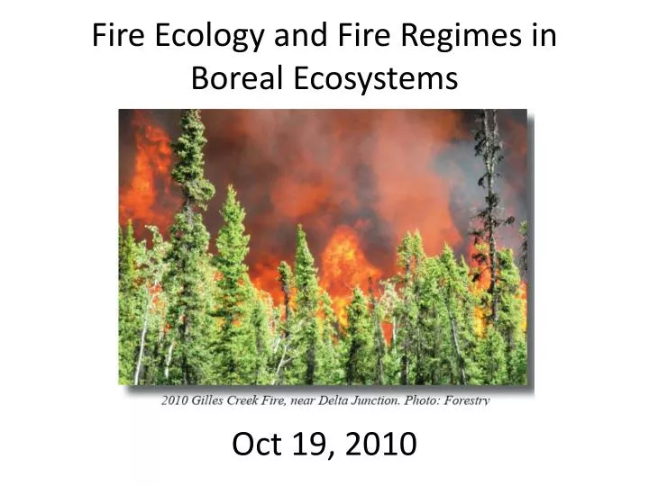 fire ecology and fire regimes in boreal ecosystems
