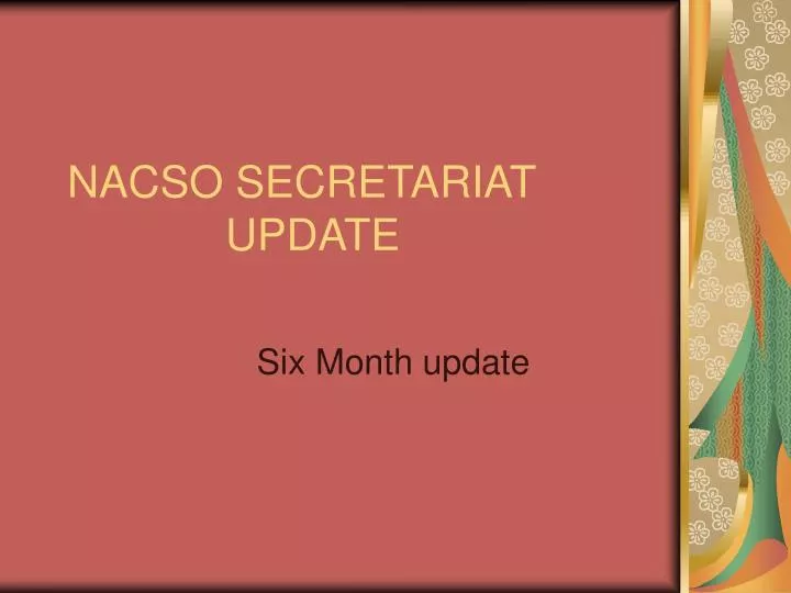 nacso secretariat update