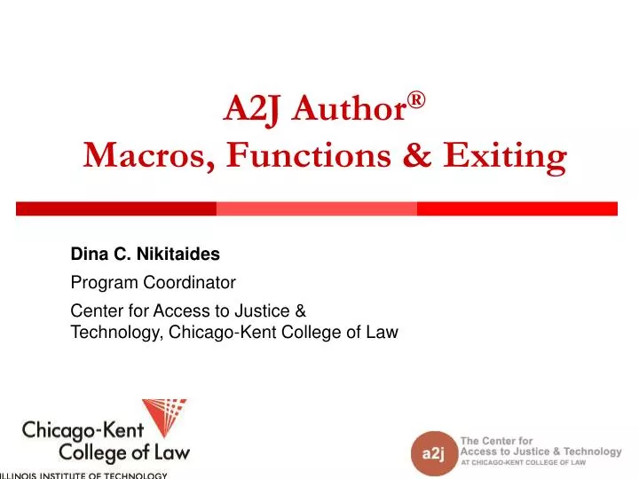 a2j author macros functions exiting