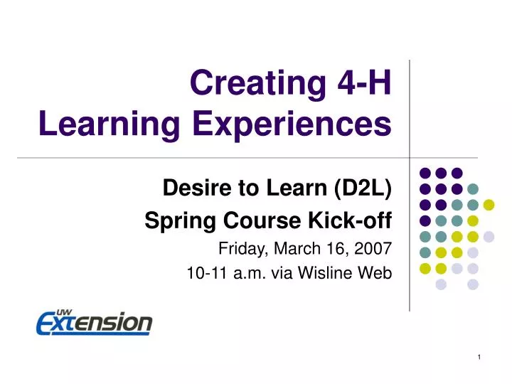 creating 4 h learning experiences
