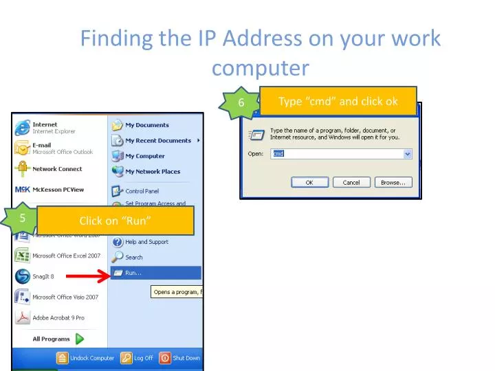 finding the ip address on your work computer