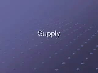 supply