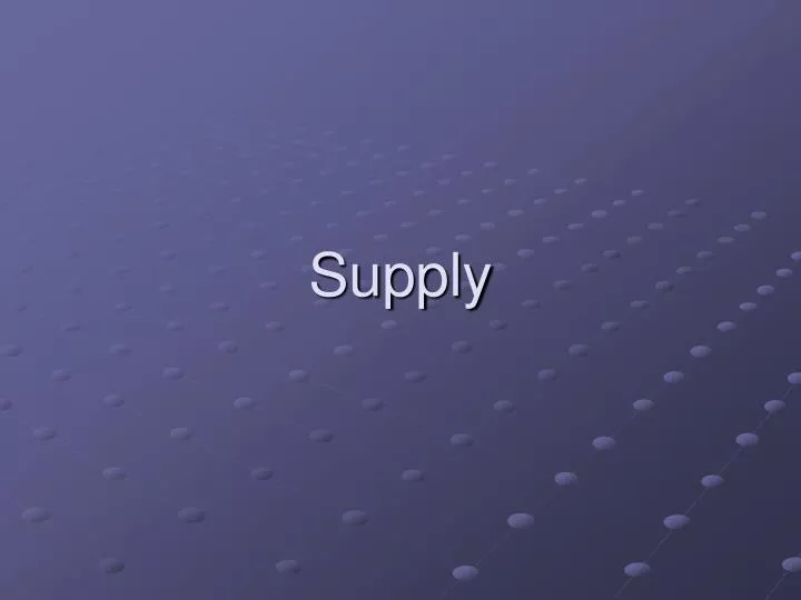 supply