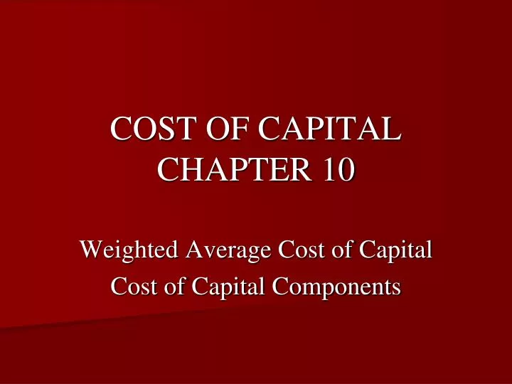 cost of capital chapter 10