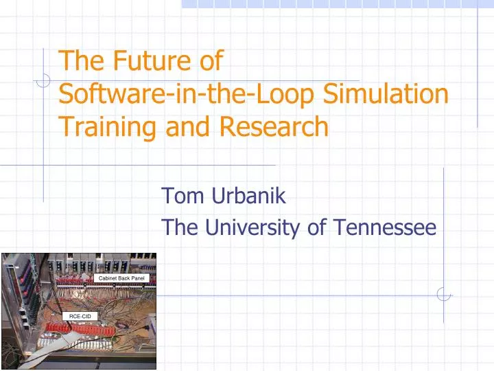 the future of software in the loop simulation training and research