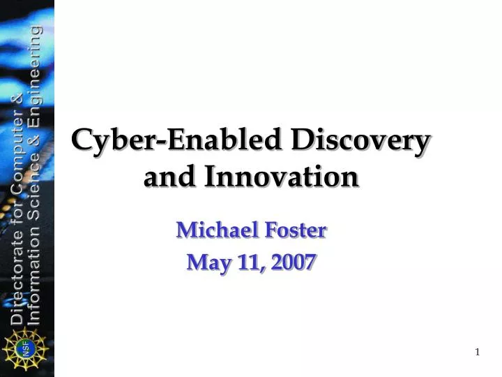 cyber enabled discovery and innovation