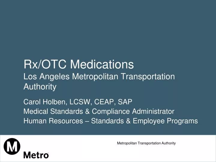 rx otc medications los angeles metropolitan transportation authority