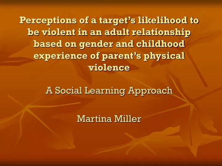 a social learning approach martina miller