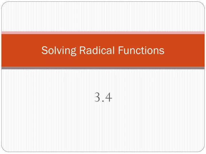 solving radical functions