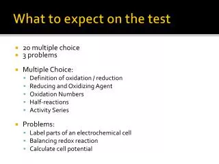 What to expect on the test