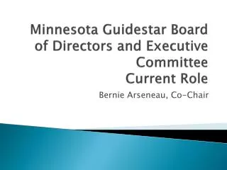 Minnesota Guidestar Board of Directors and Executive Committee Current Role