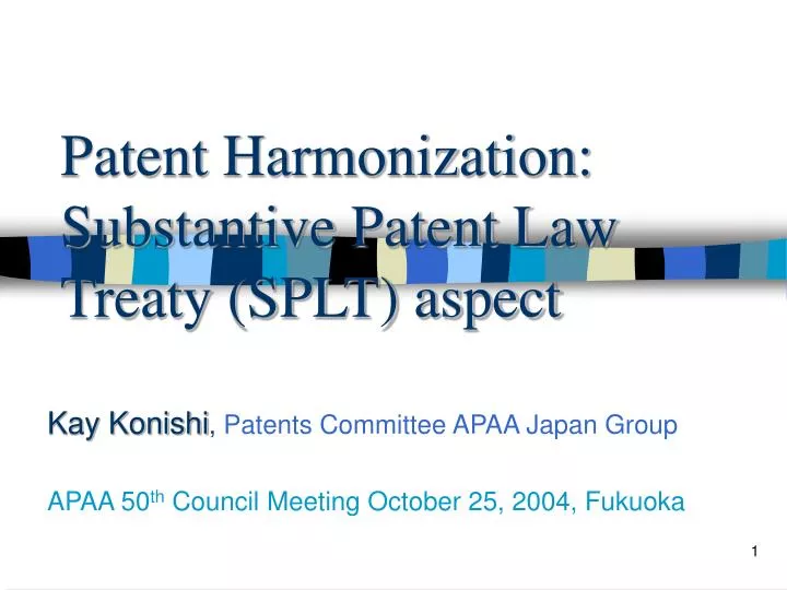 patent harmonization substantive patent law treaty splt aspect