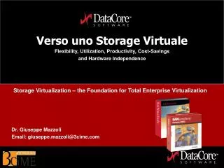 Verso uno Storage Virtuale Flexibility, Utilization, Productivity, Cost-Savings and Hardware Independence