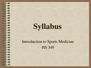 Syllabus